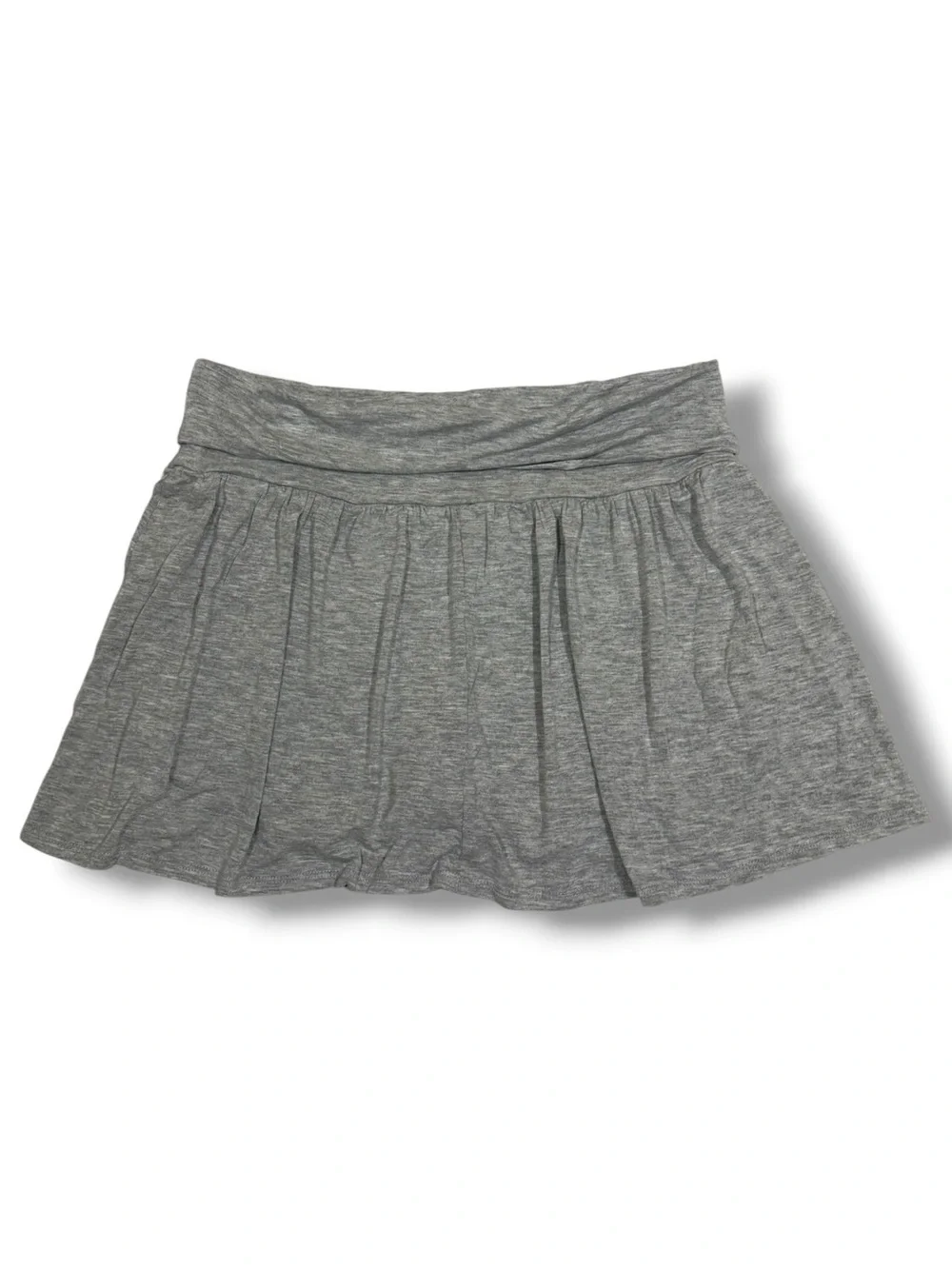 No Boundaries Junior’s Foldover Knit Mini Skirt Gray Size Large